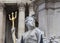 Monument to Queen Anne in front of the St Paul`s Cathedral, sculpture on a pedestal, London, United Kingdom.