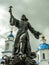 The monument to the regimental priest in the city of Maloyaroslavets of the Kaluga region in Russia.