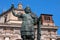 Monument to Roman emperor Constantine I in Milan, in front of San Lorenzo Maggiore basilica. This bronze statue is a
