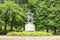 Monument to russian famous poet Alexander Pushkin located in Pushkinskiye Gory, Pskov oblast, Russia