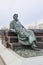 Monument to russian writer Anton Chekhov in front of Medical research and educational center of Moscow state University.