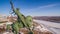 Monument to Salavat Yulaev in Ufa at winter aerial view