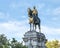 Monument to San Fernando in the center of Plaza Nueva in Seville, Spain.