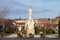 Monument to the serbian warriors, or spomenik palim ratnicima, a landmark of the city center of Mladenovac, in the suburbs