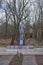 Monument to Soviet soldiers who died in World War II. Abandoned places in the Chernobyl radioactive zone