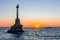 Monument to Sunken Ships in Sevastopol at sunset, Crimea peninsula