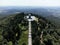 Monument to the unknown hero at Avala mountain, Drone view, Belgrade Serbia