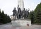 Monument to the Warriors of the Anti-Nazi Coalition in WW2; Poklonnaya hill of Moscow, Russia. Summer sunset view.