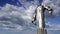 Monument to Yuri Gagarin against the moving clouds, Moscow, Russia