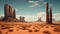 Monument valley, Arizona, 3D rendered image