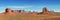 Monument Valley, desert canyon in USA, panoramic image