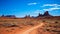 Monument Valley majestic sandstone landscape, a natural beauty generated by AI