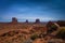 Monument Valley in moonlight on a starry night, Arizona, USA