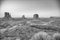 Monument Valley National Park buttes on a beautiful summer sunset