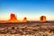 Monument Valley in Navajo National Park Illuminated by Sunset, Border of Utah and Arizona