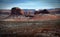 Monument Valley, Utah, Snow-Speckled Buttes in Winter