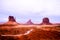 Monument Valley from Visitor Center, Mitten Buttes and Merrick Butte