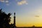 Monument Victor on the Kalemegdan Fortress in sunset.