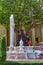 Monument in Wat Ratchabophit buddist temple in Bangkok