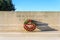 Monument world war one with wreath of poppies.