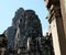 Monumental ancient temple of Bayon in Cambodia. Medieval temple in Indochina. Architectural art of ancient civilizations