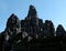 Monumental ancient temple of Bayon in Cambodia. Medieval temple in Indochina. Architectural art of ancient civilizations. Bayon