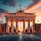 The monumental Brandenburg Gate, Berlin, Germany