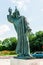 Monumental bronze statue of Bishop Gregory in town Nin in Croatia