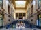 Monumental double staircase in Milano Centrale train station in Milan, Italy