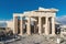 Monumental gateway Propylaea in the Acropolis of Athens, Greece