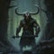 Monumental Minotaur: A Haunting Illustration In The Style Of Ken Kelly