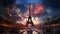 Monumental New Year: Spectacular Fireworks Illuminate Iconic Eiffel Tower Landmarks