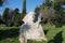 Monumental sphinx statue in the park in Zadar