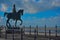 Monumental statue of king Leopold the second, ancient king of Belgium on his horse