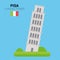 Monuments and landmarks Vector Collection: Leaning Tower of Pisa.