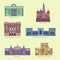 Monuments thin line vector icons