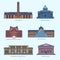 Monuments thin line vector icons