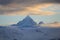 Monviso mountain during the sunset