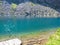 Monviso - Scenic close up view of lake Lago Grande di Viso in Cottian Alps, Cuneo, Piemonte