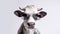 The Moo-stache: A Hipster Cow Rocking Glasses