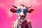 Moo-tastic Vibes: A Quirky Cow with a Pink-tastic Attitude