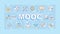 MOOC text with colorful thin line icons