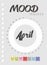 Mood diary for a month. mood tracker April calendar. keeping track of emotional state