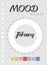 Mood diary for a month. mood tracker February calendar. keeping track of emotional state
