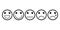 Mood grade with emoji face outline set. Line art with contour expression from positive to negative. Basic circle satisfaction