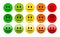 Mood level smile icons on white background