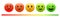 Mood meter, scale, from red angry face to happy green emoji