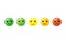 Mood meter, scale, from red angry face to happy green emoji, colorful banner for social network or mobile apps