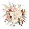 Moody boho chic wedding vector bouquet