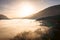 Moody clouds during autumn sunrise in Carinthia